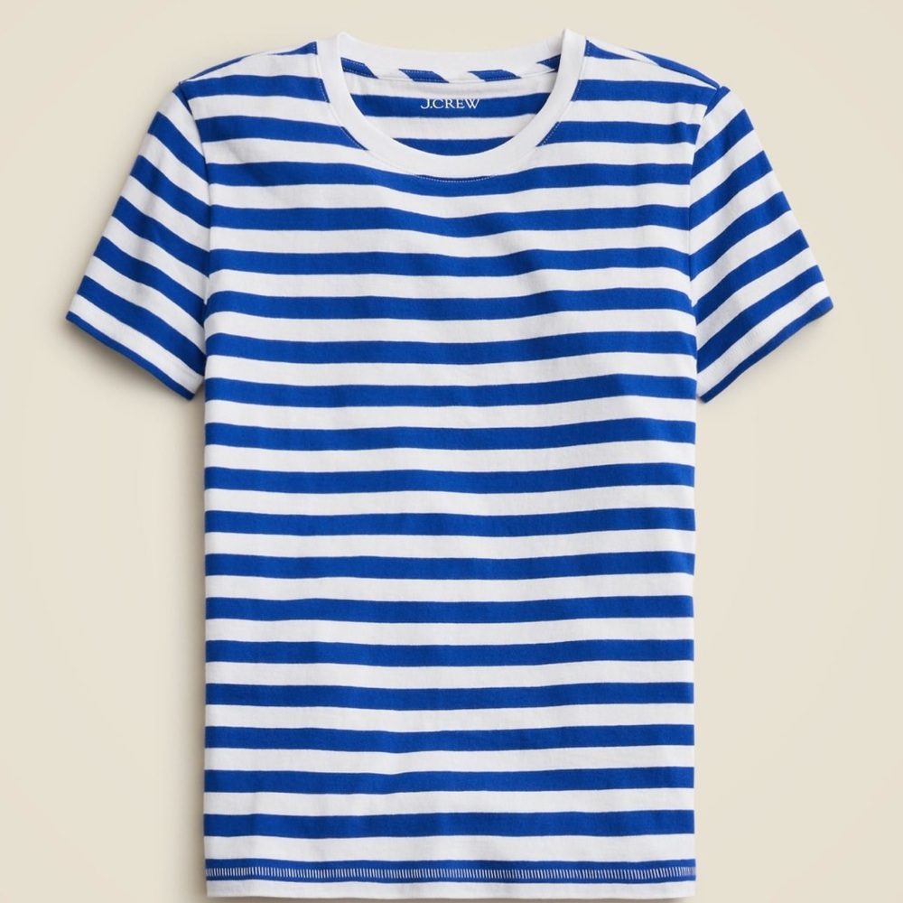 I.Crew Vintage Jersey Classic Fit Crewneck stripe Tee